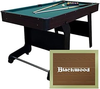 Black Wood Table de Billard Pliable Junior 5' – pour Enfants – Table de Billard avec Accessoires Inclus : Jeu de queues, Billes, Triangle et Craie – Mini Table de Billard – 152 x 76 x 78 cm