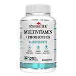 Swisslife Forever Multivitamin with Probiotics - 45 ingredients for men and women| Vit.A, B vitamins, C, D, E | Biotin, Zinc, Vitamins, Minerals and Giloy (120 Veg Tablets)