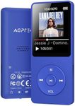 AGPTEK A02 MP3 Player with Bluetooth 5.3, 1.8 inch Screen Portable Music Player with Speaker, FM Radio, Voice Recorder, Supports Expanded Up to 128GB(Blue, 8GB)