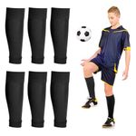 Peaken Football Sock Sleeve, 3 Pair Team Leg Sock Black Sock Sleeve Football for Football Running or Training Beginner (Kids, Black)