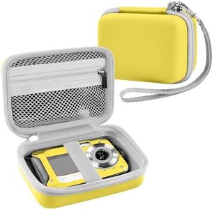 Leayjeen Underwater Camera Case Compatible with YISENCE/QUNVAL/Yifecial/YEEIN 11FT Waterproof Camera,Selfie Underwater Camera for Snorkeling Compact Floatable-Yellow（Case Only）