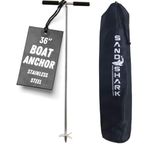 Sand Shark Lite Series Boat Anchor, Sand Anchor, Shallow Water Anchor for Jet Ski, Boat, Kayak, and Pontoon Boat Anchor Protect Your Boat or Pontoon 316 Stainless Steel W/Case Boat Sand Anchor