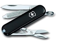 Victorinox Classic SD Swiss Army Knife, Pocket Knife, Small, Multi Tool, 7 Functions, Scissors, Nail File, Black