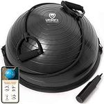 URBNFit Yoga Ball, Half Exercise Ball, Pilates Ball for Full Body Workout at Home or Gym, Physio Ball for Balance & Stability Building, Pregnancy Ball - Resistance Bands, Pump, Exercise Guide Included