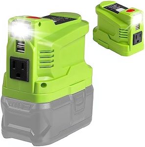 UNIKI 150W Powered Inverter Generator for Ryo.bi 18V Lithium Battery，for ryo.bi Battery Inverter Power Station with 2-USB&AC 110V-120v,200LM LED Light, USB Cable