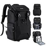 K&F Concept Camera Backpack, Hard Shell Camera Bag, Large Capacity Photography Backpack with 15.6" Laptop Compartment & Tripod Holder & Rain Cover, Backpack for DSLR SLR Cameras and Accessories