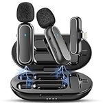 Wireless Lavalier Microphone for iPhone iPad, Clip on Lapel Mic with Noise Reduction, Ideal for Video Recording/Interview/Vlog/Presentation/YouTube/Facebook Live