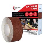 Robustt Anti Skid/AntiSlip 18mtr(guaranteed) X50mm (Pack of 1) Brown Fall Resistant with PET Material and Solvent Acrylic Adhesive Tape for Slippery Floors, Staircase, Ramps, Indoor, Outdoor Use