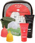 Pixie Cup Menstrual Kit - Best Period Cup Starter Kit - 2 Cups, Wash, 20 Wipes, Lube, Public Restroom Carry Cup & Storage Bag - Proven to Be What You Need to Become A Successful Menstrual Cup User