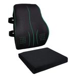 The White Willow Back Support for Office Chair-Car Seat Cushion Combo-Lumbar Support & Chair Cushion-HR & Memory Foam Back Rest Cushion & Sitting Cushion Pad Pillow for Tailbone & Back Pain Relief