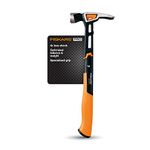 Fiskars 750230-1001 IsoCore 20 oz General Use Hammer, Carpenter Tools, Softgrip, Magnetic Nail Starter Groove, 15.5 inch,Black/Orange, US import