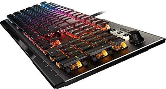 ROCCAT Vulcan 120 AIMO Mechanical PC Gaming Keyboard Tactile Titan Switch, Full Size with Per Key AIMO RGB Lighting, Anodized Aluminum Top Plate and Detachable Palm/Wrist Rest, Gunmetal Gray/Black