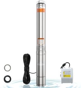 Holdwell S 3HP Deep Well Submersible Pump 230V/60Hz, 4 Inch Stainless Steel, External Controller, 33ft Cord, 37GPM Flow 640ft Head, IP68 Waterproof for Industrial, Irrigation, Home Use