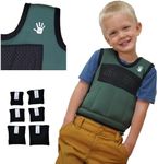 Weighted Vest For Kids - Adjustable Compression Vest (Small for Kids Ages 2-6) Six Removable Weights Included - Breathable Snug Fit Design