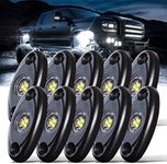 LEDMIRCY LED Rock Lights 10PCS White for Off Road Truck RZR Auto Car Boat ATV SUV Waterproof High Power Neon Trail Rig Lights (Pack of 10,White)