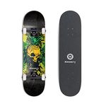 MINORITY 32inch Maple Skateboard|Trick Skateboard for Beginners, Intermediate and Pros (Pineskull)