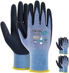 KAYGO Work Gloves for Women KGE19L Eco Friendly Gloves with Breathable Rubber Coated, 12 Pairs,L,Blue