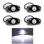 White Rock Lights, YONEDA 4PODS Aluminum Housing IP68 Waterproof Pure White LED Rock Lights Underglow Fender Lights for Trucks, SUV, ATV, Offroad, Motorcycle