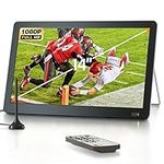 Desobry 14 inch Portable TV with Antenna 1080P freeview outdoor tv with DVB/T2 Tuner Rechargeable Battery Operated Mini TV LCD,Built-in TV Stand,HDMI Input,USB,AV