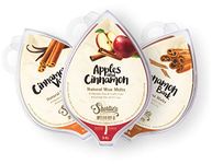 Natural Cinnamon Spice Soy Wax Melts Variety Pack - 3 Highly Scented 3 Oz. Bars - Apples & Cinnamon, Cinnamon Bark, Cinnamon Vanilla - Soy & Essential Oils, Phthalate & Paraffin Free, Vegan, Non-Toxic