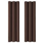 Deconovo Home Decorative Ring Top Curtains Thermal Insulated Curtains Blackout Eyelet Curtains for Bedroom Brown 42 x 63 Inch 2 Panels