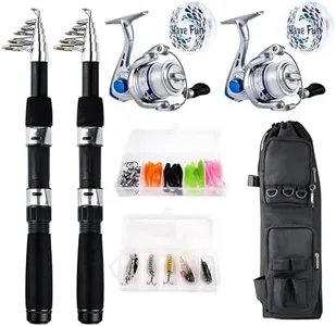 Telescopic Fishing Rod Reel Kit 2pcs 6.89FT Collapsible Spinning Pole Reel Combo Compact Fishing Lures Tackle Accessories Lightweight Travel Fishing Gear Set for Saltwater Freshwater Fishermen Gift