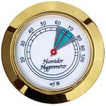 Prestige Import Group HYB134 Hygrometer with Gold Frame and Glass Face, 1-3/4-Inch