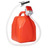 TERA PUMP TRFA01 4-AA Battery Powered Fuel Transfer Pump w/Flexible Intake hose and No-spill Auto-Stop Nozzle, attachable to gas cans and more