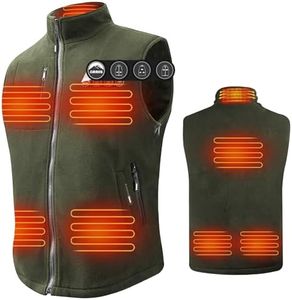 ARRIS Fleece Heated Vest for Men with Battery Pack Included, Size Adjustable 8 Heating Zones Heating Clothing for Hunting Army Green