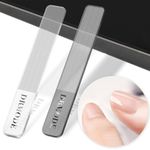 Glass Nail Files - DRMODE 2PC Nail Buffers Nano Glass Nail Shinner Polishing Nails Professional Manicure Tools Kit for Natural Nails