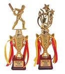 Victory Cricket Trophy for Best Player || Trophy for Man of The Match & Series (Golden, 12 inch)