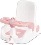 Obee Odee Baby Bath Seat with Sitting & Lying 2 Modes, 3-Speed Adjustment, Powerful Suction Cups, Infant Bathtub Chair with Washable Pillow, Folding and Hanging(Light Pink)