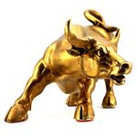 LIZIPAI Brass Bull Statue -Art Decor Bull, Cow Figure Statues Ox Sculptures for Home Living Room Office Decoration, Symbol of Career and Wealth