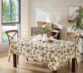 Newbridge 60 x 84 Inch Rectangle Vinyl Tablecloth with Flannel Backing, Lucca Olive Oil Print, Indoor Outdoor Waterproof Table Cover, Picnic, Barbeque, Patio and Kitchen Dining, Tuscan Countryside