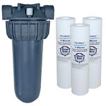 KleenWater Hot Water Filter (1), Mounting Bracket (1), 5 Micron High Temp Cartridges (3), Spare Oring (1), Filter Wrench (1)