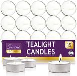 15pk Unscented Tea Lights Candles 3.5 Hour Burn Tealight Candles Multipack Candles Tea Lights Tea Candles T Lights Long Lasting Tea Light Candles White Tea Lights Small Tea Lights Candles Long Burning