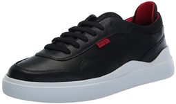 HUGO Men's Blake Cupsole Smooth Sneakers, Black Soil, 13