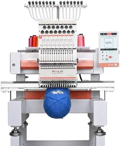 POOLIN EOV Commercial Embroidery Machine — 15-Needle Power, Compact Design for Small Shops, InStitch Workflow & Support, Built for Daily Orders