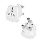 INIBUD Pack of 2 Universal UK EU US AU Socket to 3-Pin Prong for Big South Africa Swaziland Lesotho Mozambique Namibia Botswana Travel Adapter Plug Jack UTABJ523