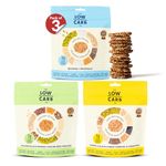 The Low Carb Co Super Seed Crackers, Gluten Free and Keto Friendly Healthy Snacks, Vegan, Zero Sugar, Paleo and Diabetic Friendly, Nut Free, High Protein Crackers with Fibre - 101g (Variety Pack of 3)