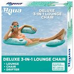 Aqua Mosaic 3-in-1 Pool Chair Float – Inflatable Floating Pool Chair for Adults – Use as a Lounge, Chair, or Drifter – Green Mosaic