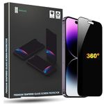 Skinomi 4 Way 360° Privacy Glass Screen Protector for iPhone 14 Pro Max [1 Pack], Horizontal and Vertical Anti Spy Tempered Glass Screen Film for iPhone 14 Pro Max
