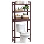 SONGMICS Over-The-Toilet Storage Bathroom Organizer Toilet Rack with Adjustable Shelf Brown UBTS01BR