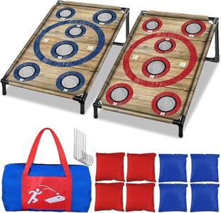 NZQXJXZ Portable Cornhole Board Set 3x2 Ft with 8 Bean Bags Corn Hole Toss Game Cornhole Games for Indoor and Outdoor Parties, Ideal for Kids, Adults, Camping Travel,Parties,Beach, Yard