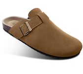 BULLIANT Slip-On Clogs Comfortable Sandals Unisex for Men Women with Cushioned Cork-Footbed(Red Brick-12 Women/10 Men)