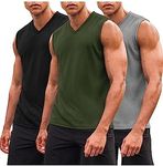 COOFANDY Mens Bodybuilding Tank Tops 3 Pack V Neck Workout Sleeveless Shirt Muscle Exercise T Shirts
