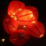 Baquler 16 Pcs 9 Inch Heart Shaped Hanging Paper Lantern 19.7 ft 40 LED Heart String Lights Decorative Chinese Heart Shaped Lanterns for Wedding Birthday Bedroom Party, Red, flashing-Baquler-05