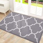 OLANLY Indoor Door Mat, 32" x 20", Non-Slip Absorbent Resist Dirt Entrance Mat, Washable Low-Profile Inside Floor Mat, Durable Front Back Door Mat Welcome Mat for Entry, Grey