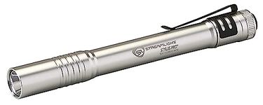 Streamlight 66121 Stylus Pro PenLight with White LED and Holster, Silver/White- 100 Lumens