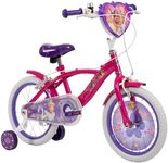 Huffy Disney Princess 16" Kids Bike, Decorative Wheel Insert, Removable Stabilisers, Bell, Front and Rear Mudguards, Enclosed Chain, Girls’ Bicycle for Ages 4-6 - Pink and Purple